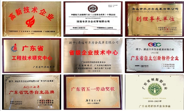 清遠(yuǎn)市齊力合成革有限公司部分榮譽展示 清遠(yuǎn)市齊力合成革有限公司部分榮譽展示